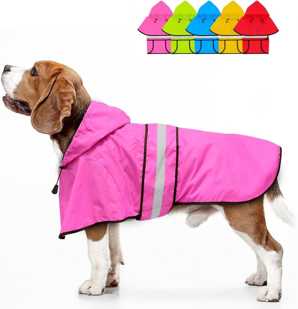 Fashion Hooded Dog Raincoat - Reflective Doggy Rain Jacket Lightweight Waterproof Dog Raincoats for Medium Dogs (Medium, Blue) - Image 15