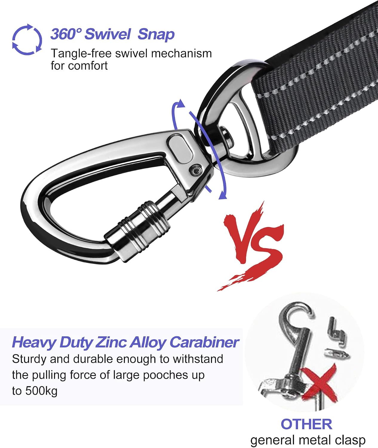 Dog harness safety tether 3-in-1 design