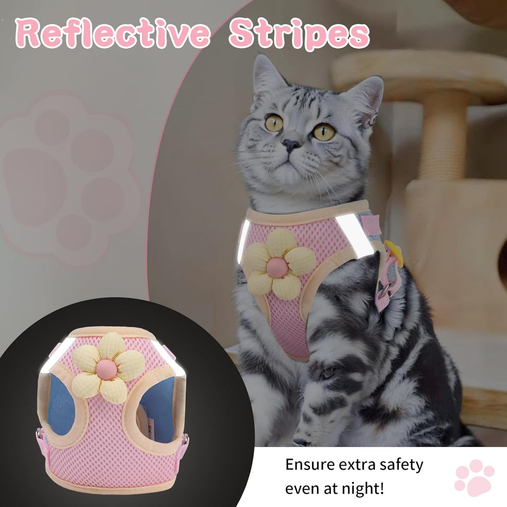 Extra small dog and cat vest harness showing the soft inner padded lining for comfort