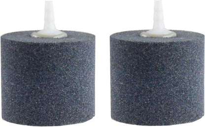 Heavy duty cylinder bubble stone dual pack for fish tank dissolved oxygen.