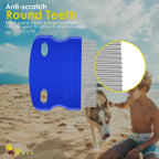 Premium pet dematting tool removing loose fur and undercoat dander efficiently