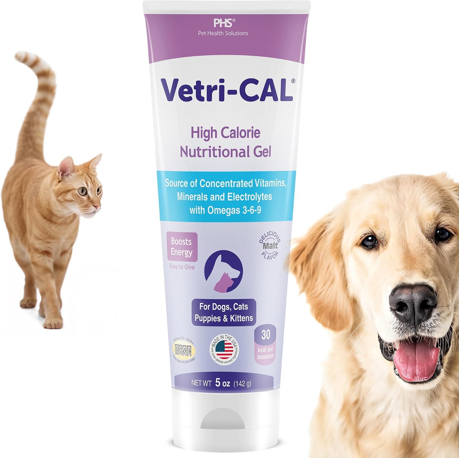 Vetri-CAL High Calorie Nutritional Gel front view of five ounce tube