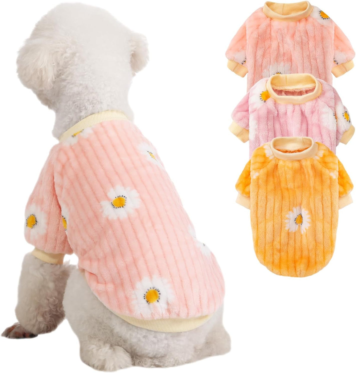 Dog Sweater, 3 Pack Dog Sweaters for Small Dogs, Dog Clothes for Small Dogs Girl Boy, Ultra Soft and Warm Puppy Sweater Dog Coat for Winter Christmas (Medium, Pink+Purple+Peach) - Image 9