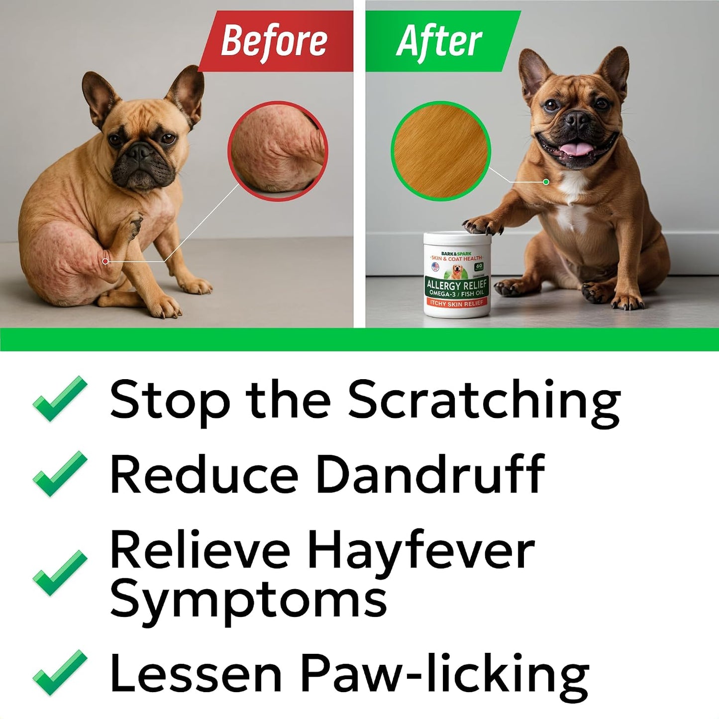 Bark&Spark vet approved canine health supplements close up view