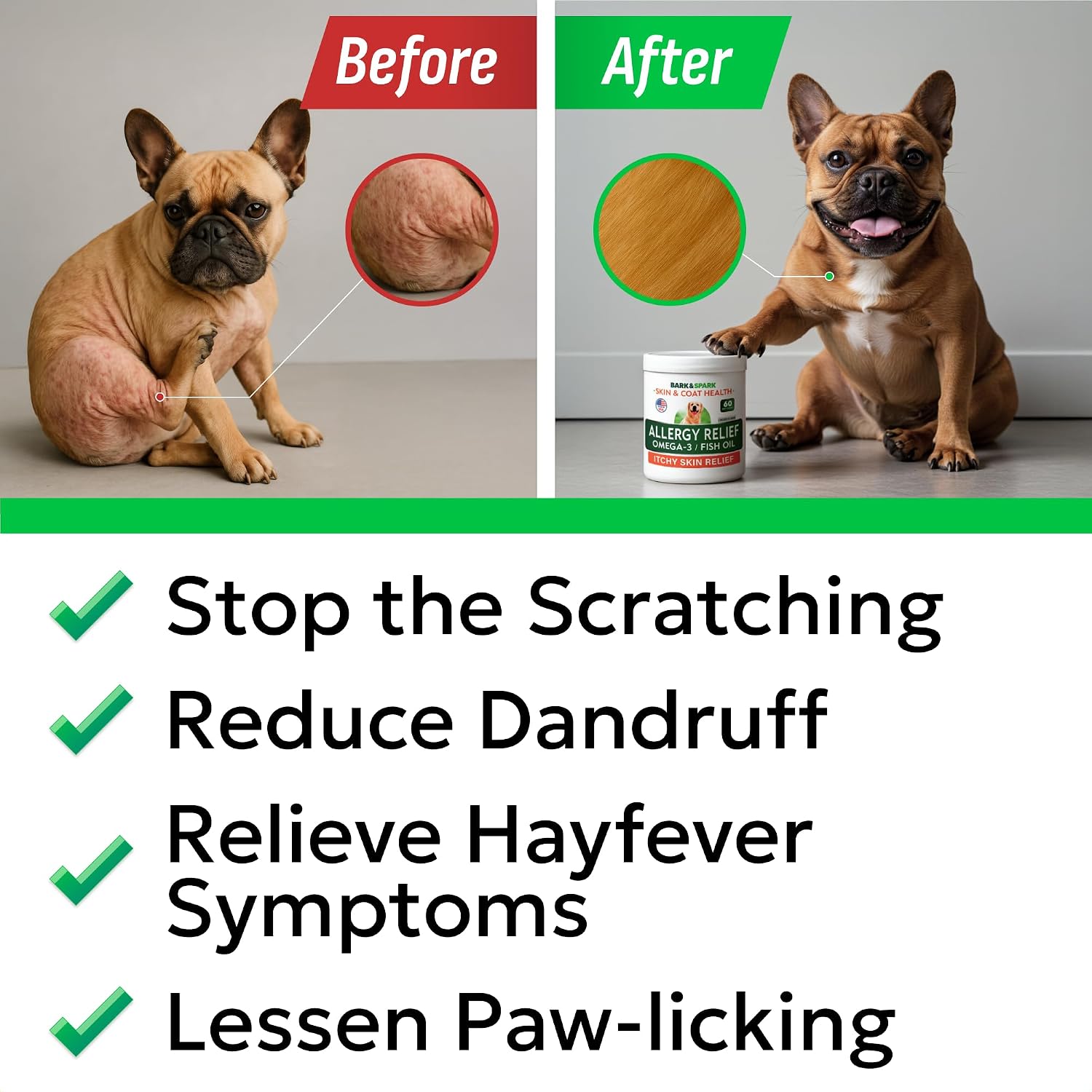 Bark&Spark vet approved canine health supplements close up view