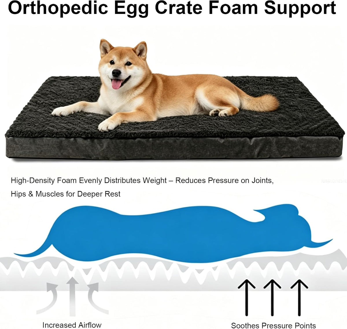 MLIYYBE dog crate pad with non-slip bottom texture