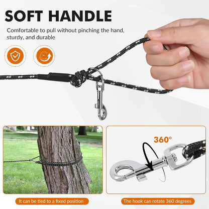 Close up of 360 degree swivel clip on black cat leash