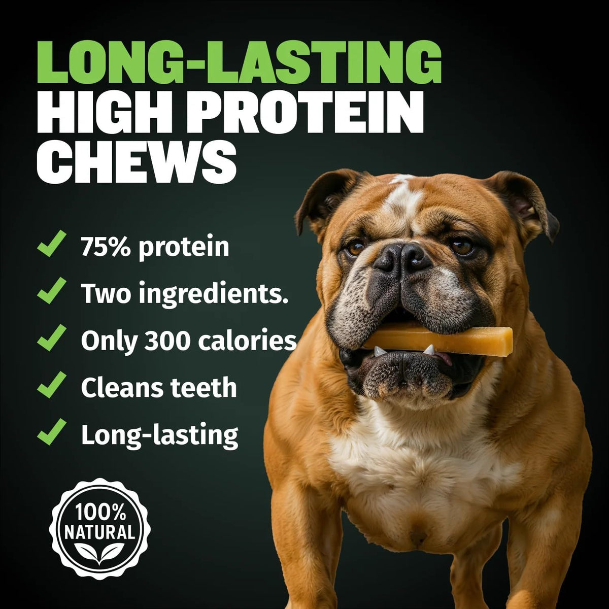 Grain free dental dog food treats for muscle support