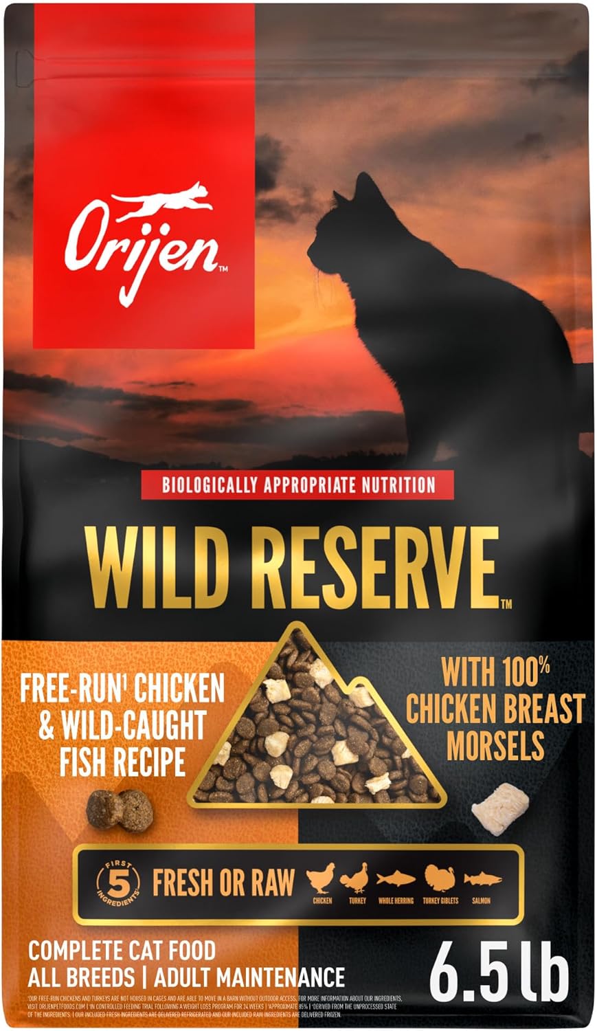ORIJEN Wild Reserve Dry Cat Food Wild-Caught Fish Recipe 3.5lb Bag - Image 9