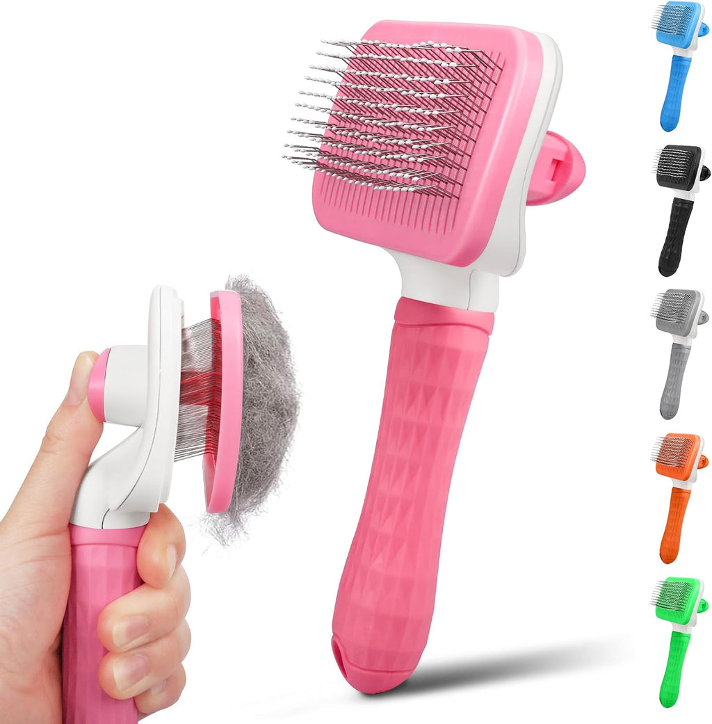 Dog & Cat Brush, Self Cleaning Slicker Brush for Pets, Upgraded Dog Brush for Shedding Massaging and Grooming, Removes Loose Undercoat & Portable Comb for Long Short Haired Dogs(Blue) - Image 9