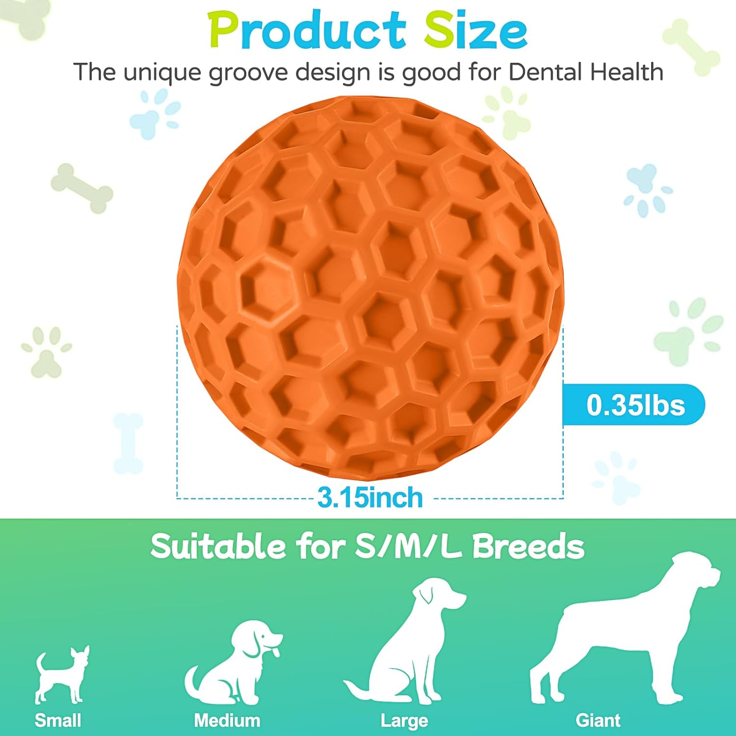 Hexagonal honeycomb texture on havit rubber dog ball