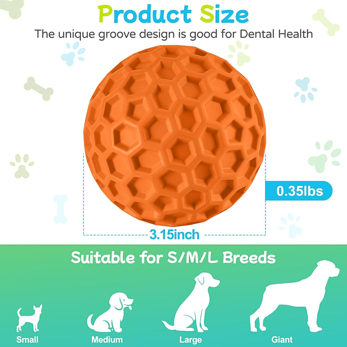 Hexagonal honeycomb texture on havit rubber dog ball