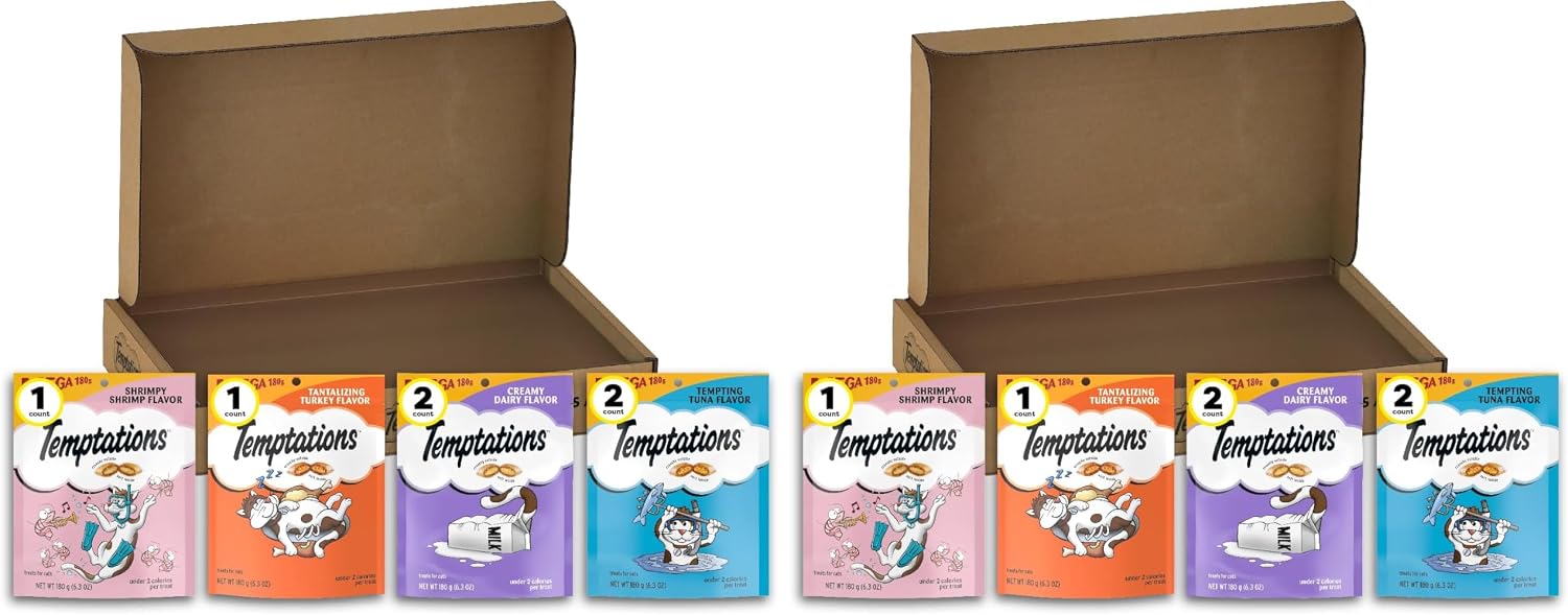 Temptations Classic Crunchy and Soft Cat Treats Feline Favorites Variety Pack, 3 oz. Pouches (Pack of 4) - Image 9