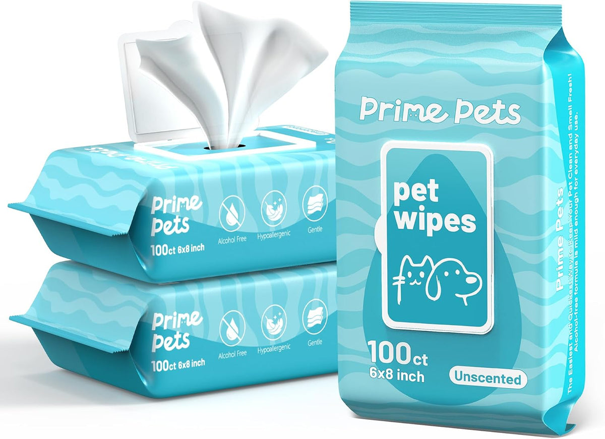 Prime Pets Dog Wipes for Paws and Butt, 600 Count, Pet Wipes for Dogs & Cats, 100% Fragrance Free, Deodorizing Puppy Wipes for Cleaning Face Eyes Ears Paws Teeth Body - Image 10