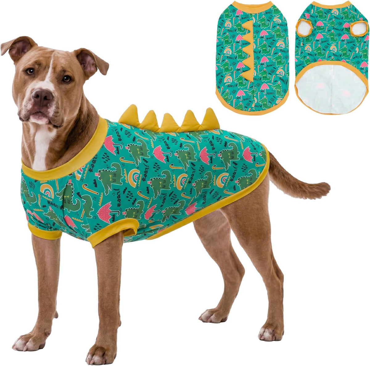 UPF 50+ Sun Protection Dog Shirt - Sleeveless Cooling Vest for Large Dogs Boy, Quick-Dry Pet T-Shirt with Funny Dinosaur Horns, UV Protective Breathable Dog Clothes U-COSBX01L - Image 14