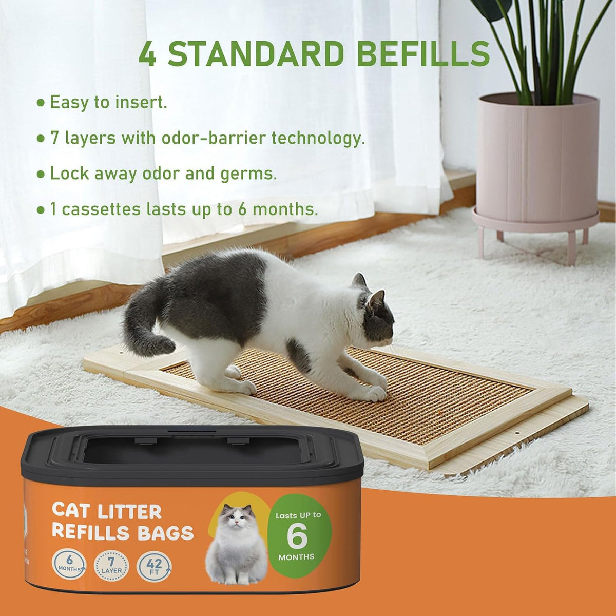 Lisyee jumbo refill bag being installed in a litter pail