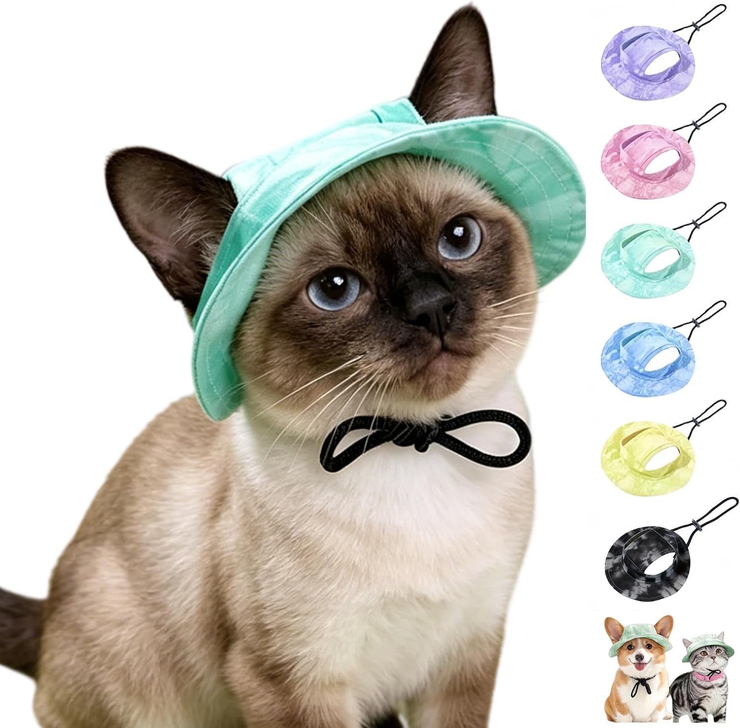 Dog Bucket hat,cat hat, Bucket hat for Dogs with Ear Holes, Bucket hat for Dogs,Hats for Cats,Cat Sun hat Keep Your Pets Sun-Protected, Cool, Stylish and Beautiful. (Pink, M) - Image 13