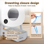 Tear resistant heavy duty cat trash bags with drawstring handle
