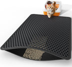 Powools Cat Litter Mat - 23.2" x 14.6" Small Litter Box Mat with Double Layers, Urine-Proof and Non-Slip Litter Trapping Mat, Easy to Clean Kitty Litter Mats for Floor, Scatter Control, Grey - Image 10