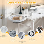 Top view of reversible plush cat hammock for desks