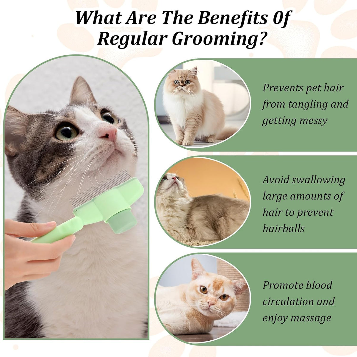 Ergonomic handle design of the Oruola indoor cat grooming tool for premium comfort.