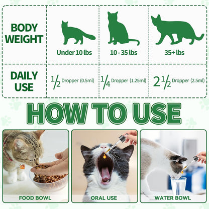 Authentic imported pet wellness drops on a white background