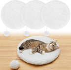 Abbylike 3 pack 16 inch round faux rabbit fur pet mat front view