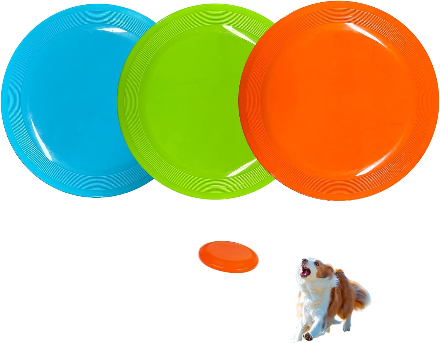 Dog Flying Disc, 2 Pack Dog Frisbee Toy Gift Set for Medium & Large Dogs, Floating Frisbee for Water Pool Beach, Lightweight Soft Frisbee for Fetch, Tug of War, Catch, Play,7 inch Green and Blue - Image 11