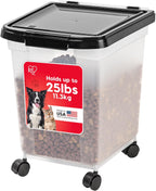 IRIS USA Dog Food Storage Container 50 lbs, with Removable Rolling Wheels & Included Scoop, for Dog Cat Bird and Other Pets, Food Storage Bin, Keep Fresh, Made in USA, Clear/Dark Gray - Image 13
