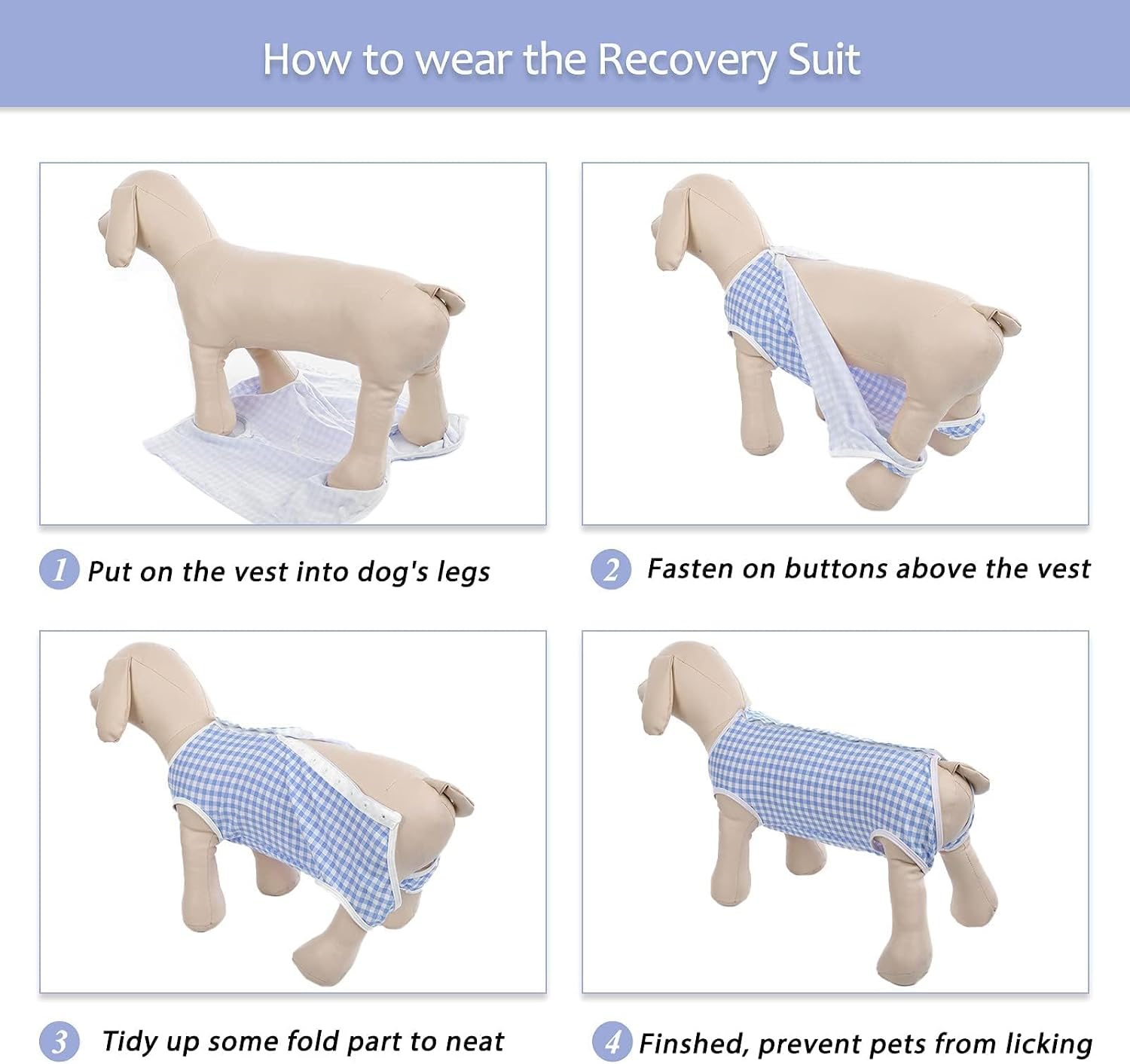 Kuoser post-operative canine bodysuit showing the inner circle pattern for male dog modifications.