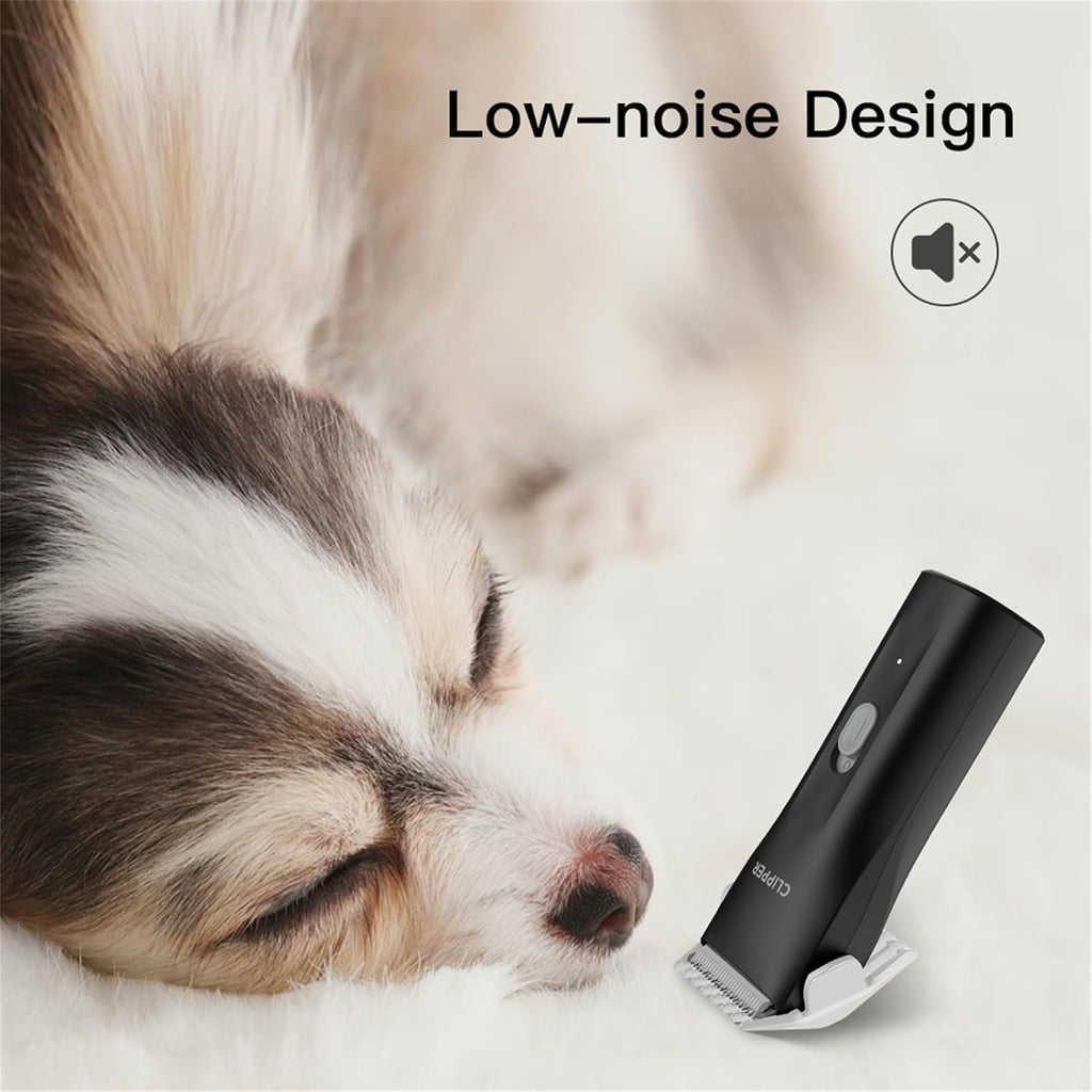 Quiet electric pet shaver for thick fur grooming at home.