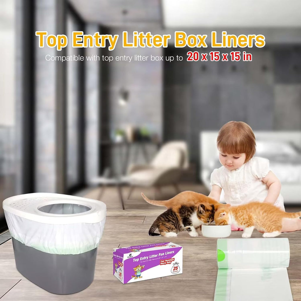 Premium leak proof cat litter tray liner bags demonstration