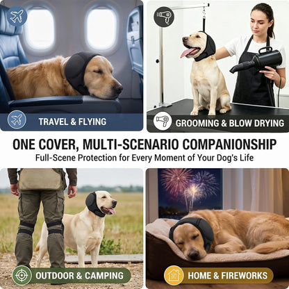 Qpets adjustable calming hoodie for dogs anxiety relief side view