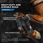 Harrison Howard trail riding protective gear set on horse closeup
