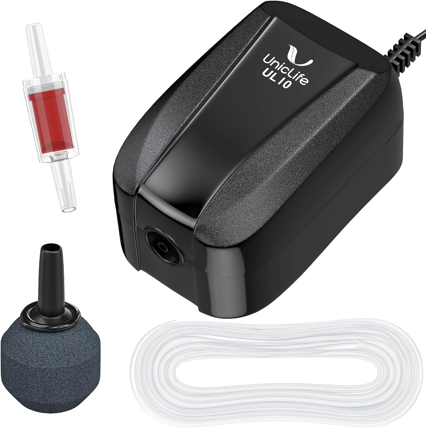Compact Uniclife aquarium air pump for 5 to 200 gallon tanks