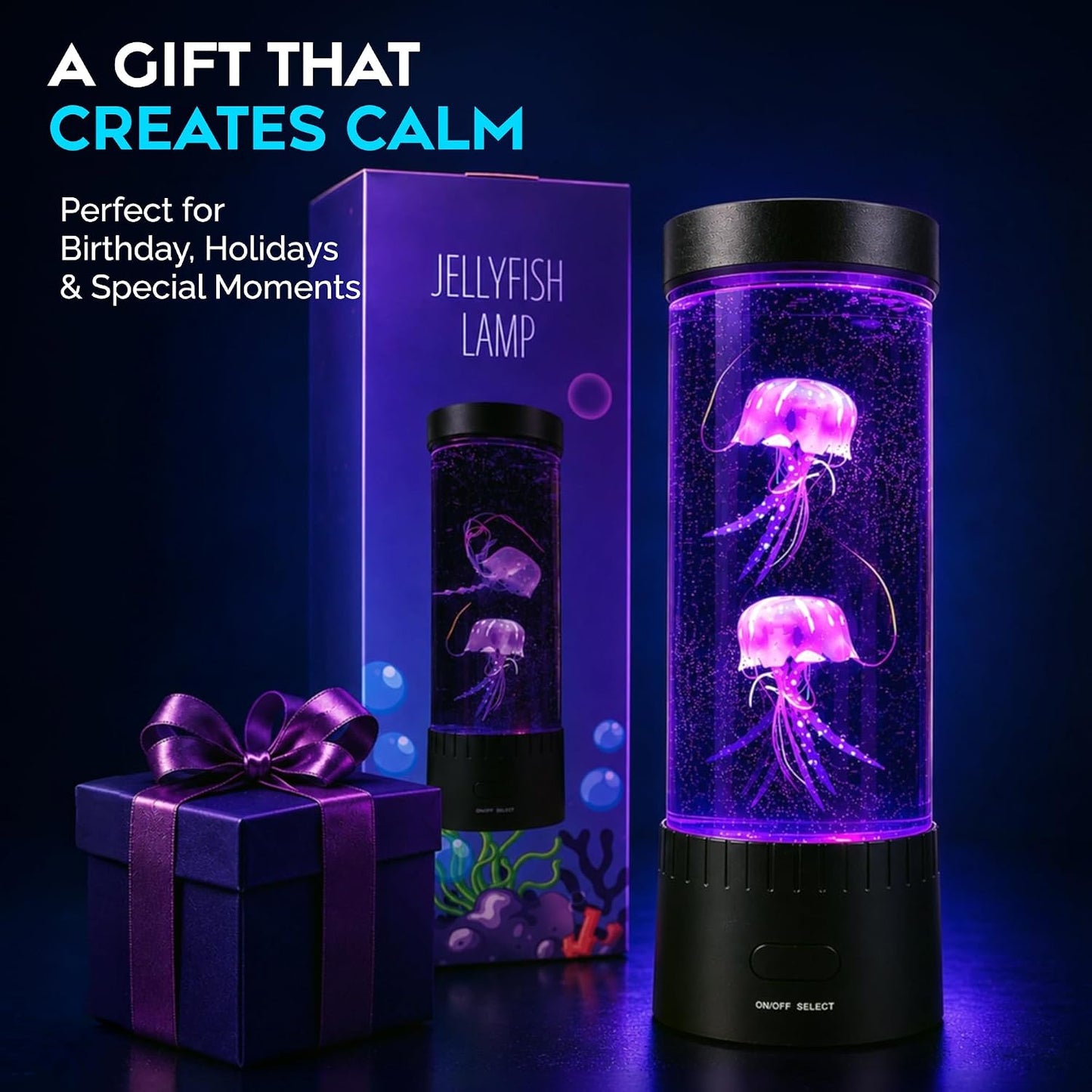 Packaging display of Brewish Jellyfish Lamp for gifting.