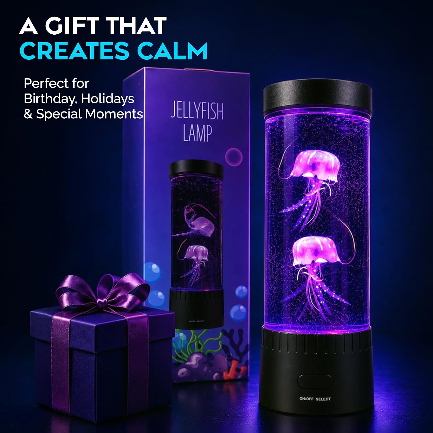 Packaging display of Brewish Jellyfish Lamp for gifting.