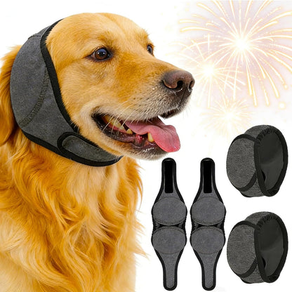 Dog Ear Muffs Noise Protection Firework Thunder, Elastic Dog Ear Wrap with Sound-Blocking Rubber Pads for Noise Cancelling Anxiety Relief, Calming Hood Dog Ear Cover for Grooming Bathing & Swimming, L | Exchanges for Ill-fitting Sizes Available - Image 9