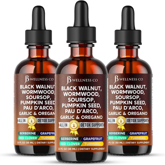 JB Wellness Co Wormwood and Black Walnut Liquid Cleanse Drops front view