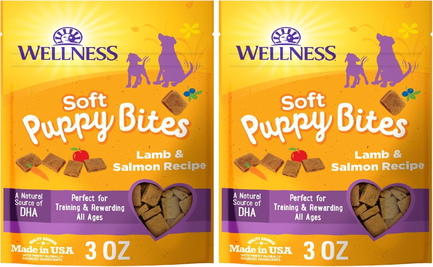 Wellness Soft Puppy Bites Dog Training Treats, Natural, Grain Free, Lamb and Salmon Recipe, 8 oz Bag - Image 13