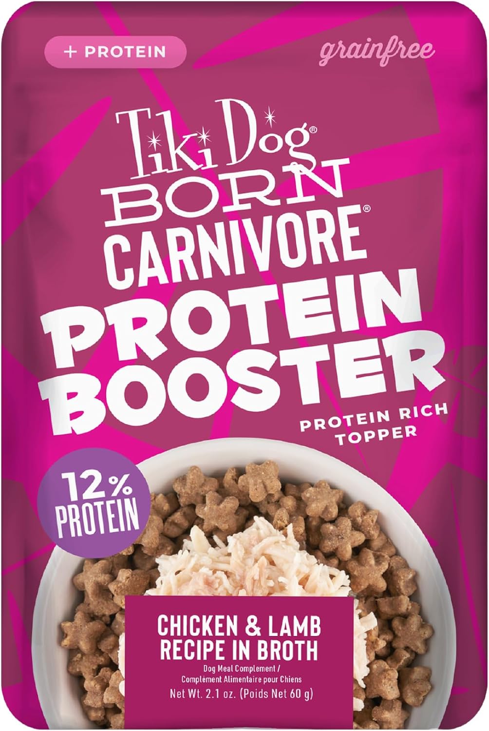 Tiki Dog Born Carnivore Protein Booster Wet Dog Food Topper, Chicken and Beef Recipe in Broth, 2.1 oz. Pouch (12 Count) - Image 12