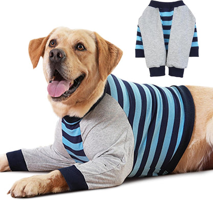 FUAMEY Dog Recovery Sleeve with Elbow Protector,Dogs Shirt Stop Licking Joints,Pet Long Sleeve Suit Protecting Dog's Front Leg Arm Wounds Cover Skin Conditions Blue Stripe XL - Image 13