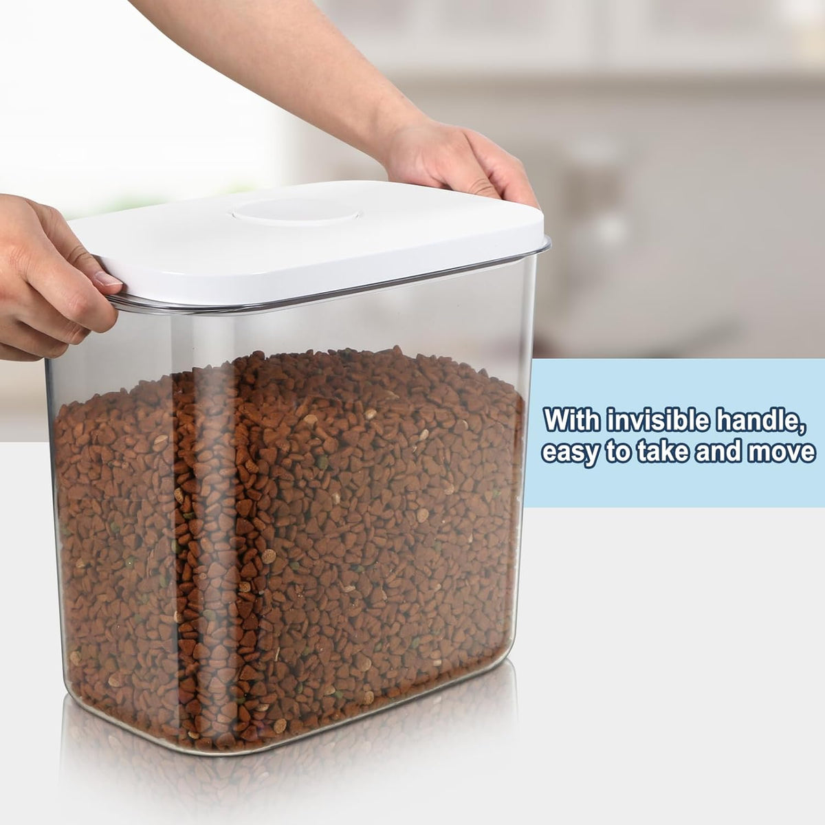 Leawalk stackable pet treat container in kitchen setting