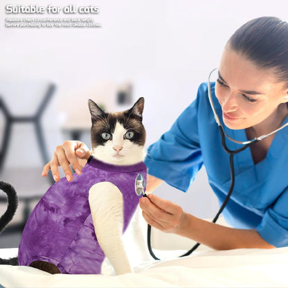 Unisex cat protective wound shirt in premium tie dye pattern