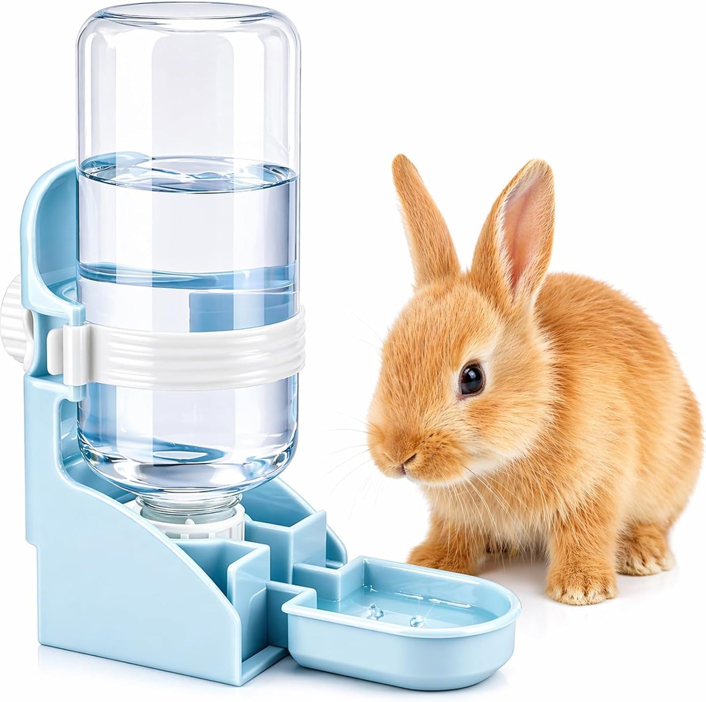 Rypet Rabbit Water Bottle No Drip - 17oz Hanging Water Fountain Automatic Dispenser Pet Cage Water Feeder for Bunny Chinchilla Guinea Pig Hedgehog Ferret Blue - Image 1