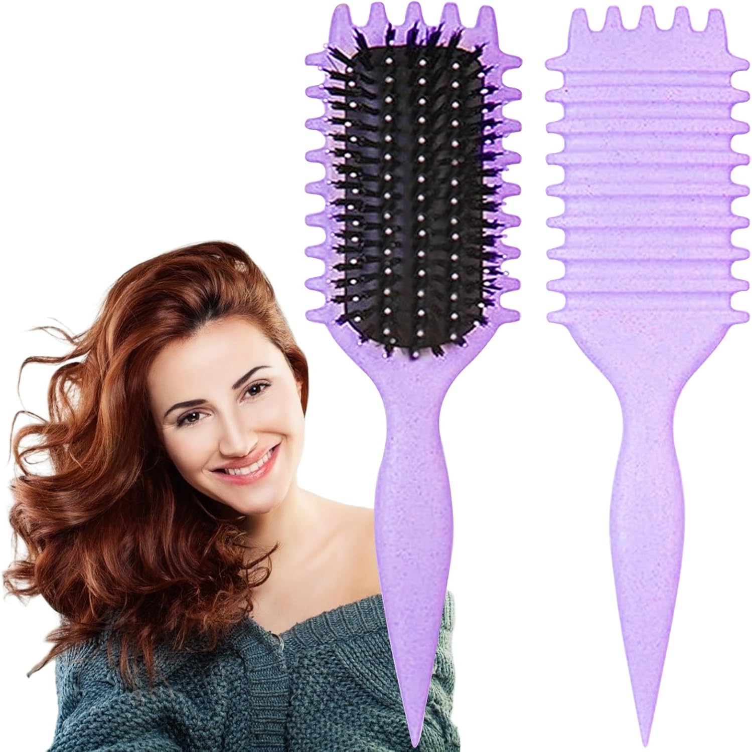Uvznumg purple curl defining brush front view