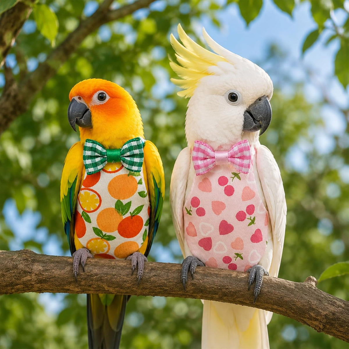 ECNHIVE washable bird clothes laid flat for sizing