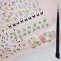 Ipetboom 5D embossed floral nail art stickers front view