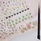 Ipetboom 5D embossed floral nail art stickers front view