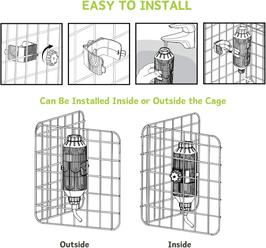 Top fill lid mechanism of the Kassiva hanging cage kettle feeder showing easy refill access.